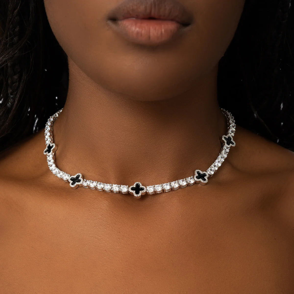 Iced Clover Chain 4mm - Silver