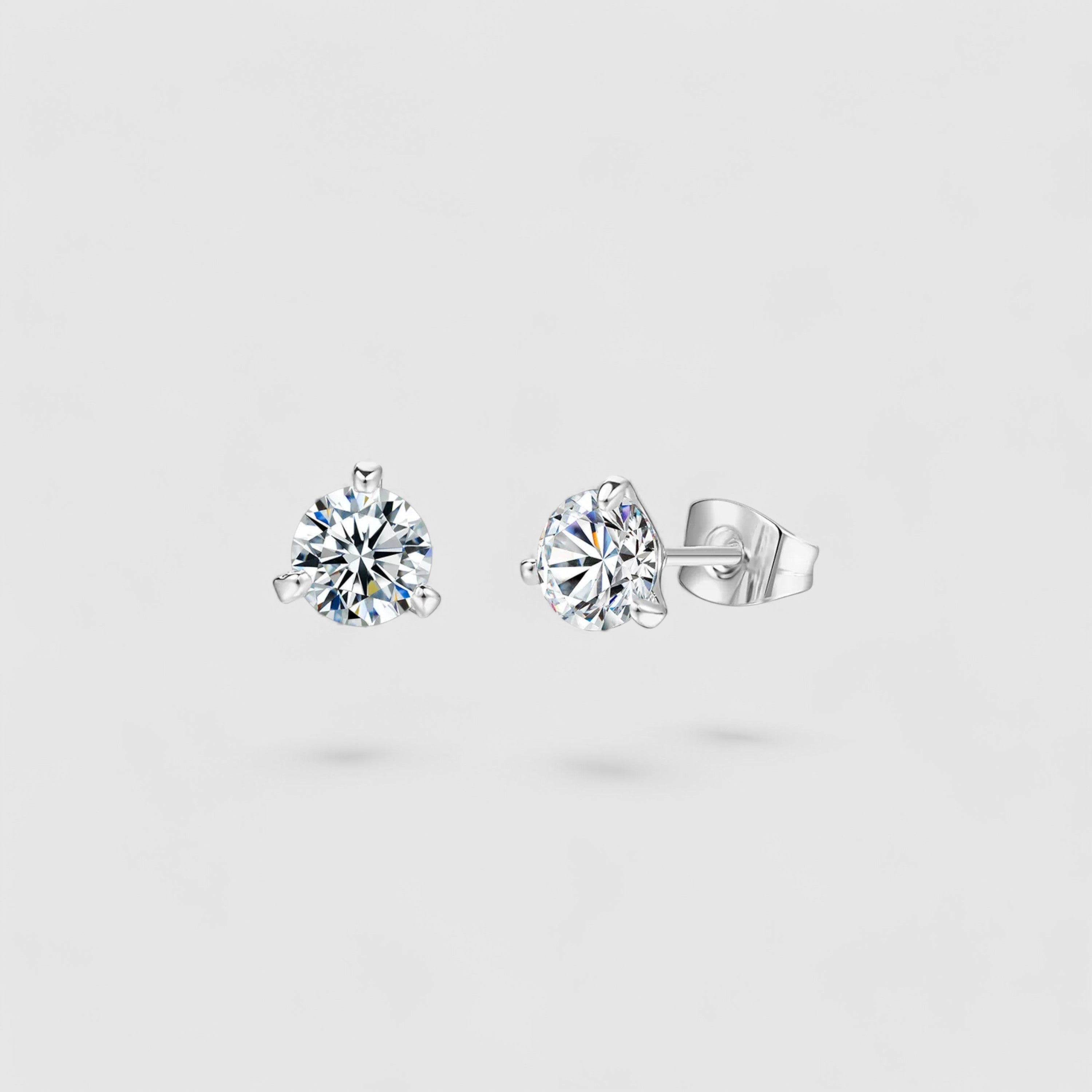 Round Stud 3 pin - Silver