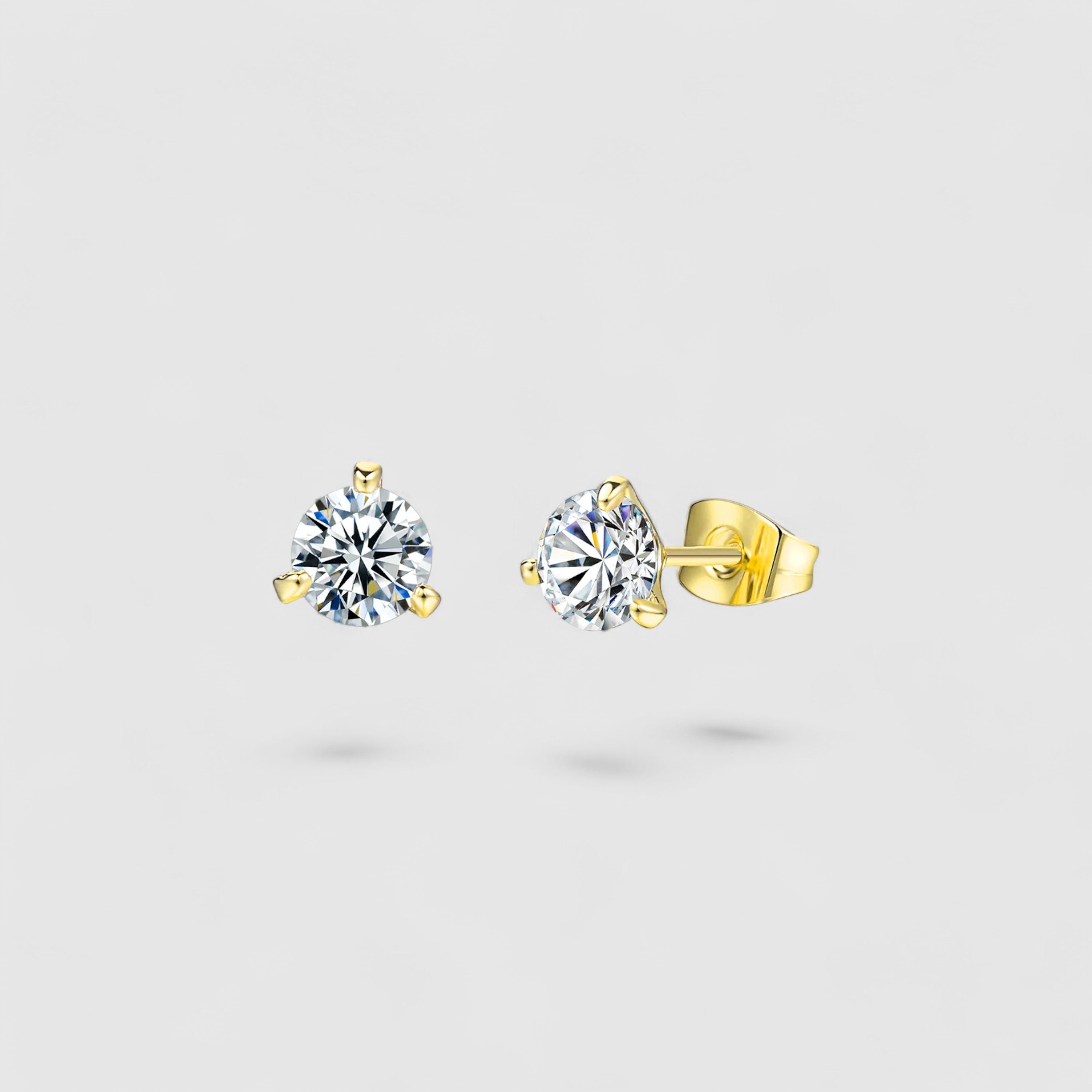 Round Stud 3pin - Gold