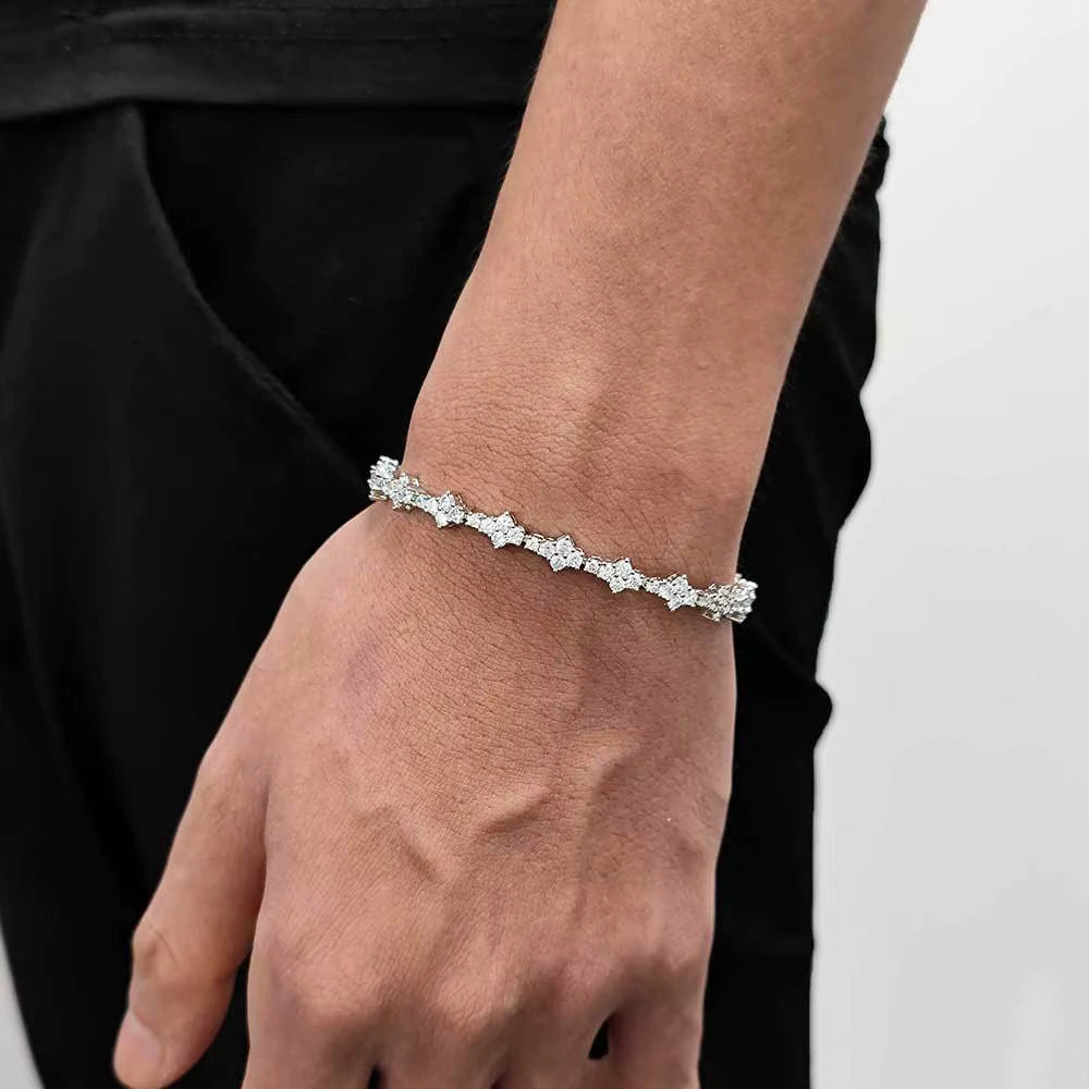 Iced Honeycomb Bracelet - Silver