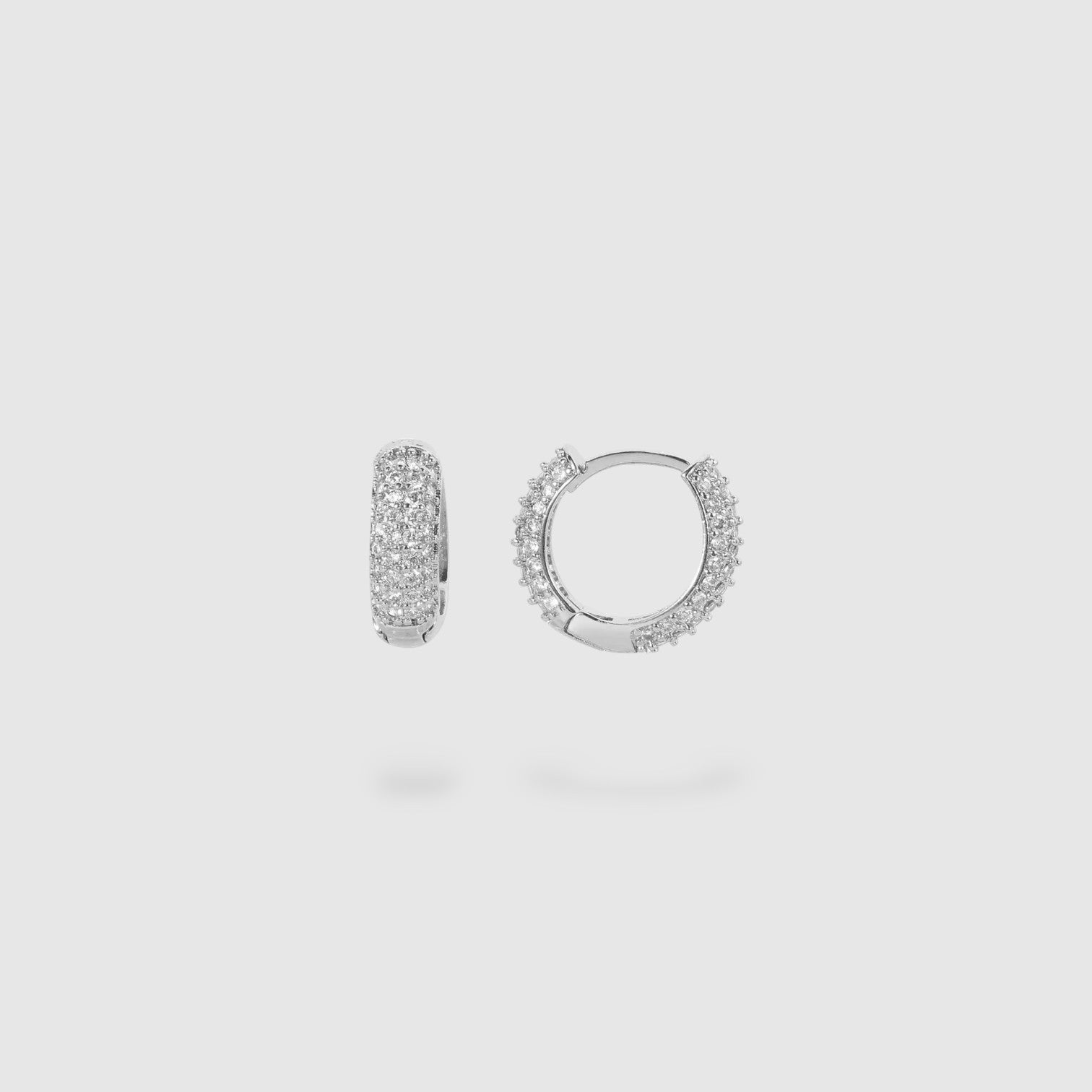 Full Iced Earring - Silver