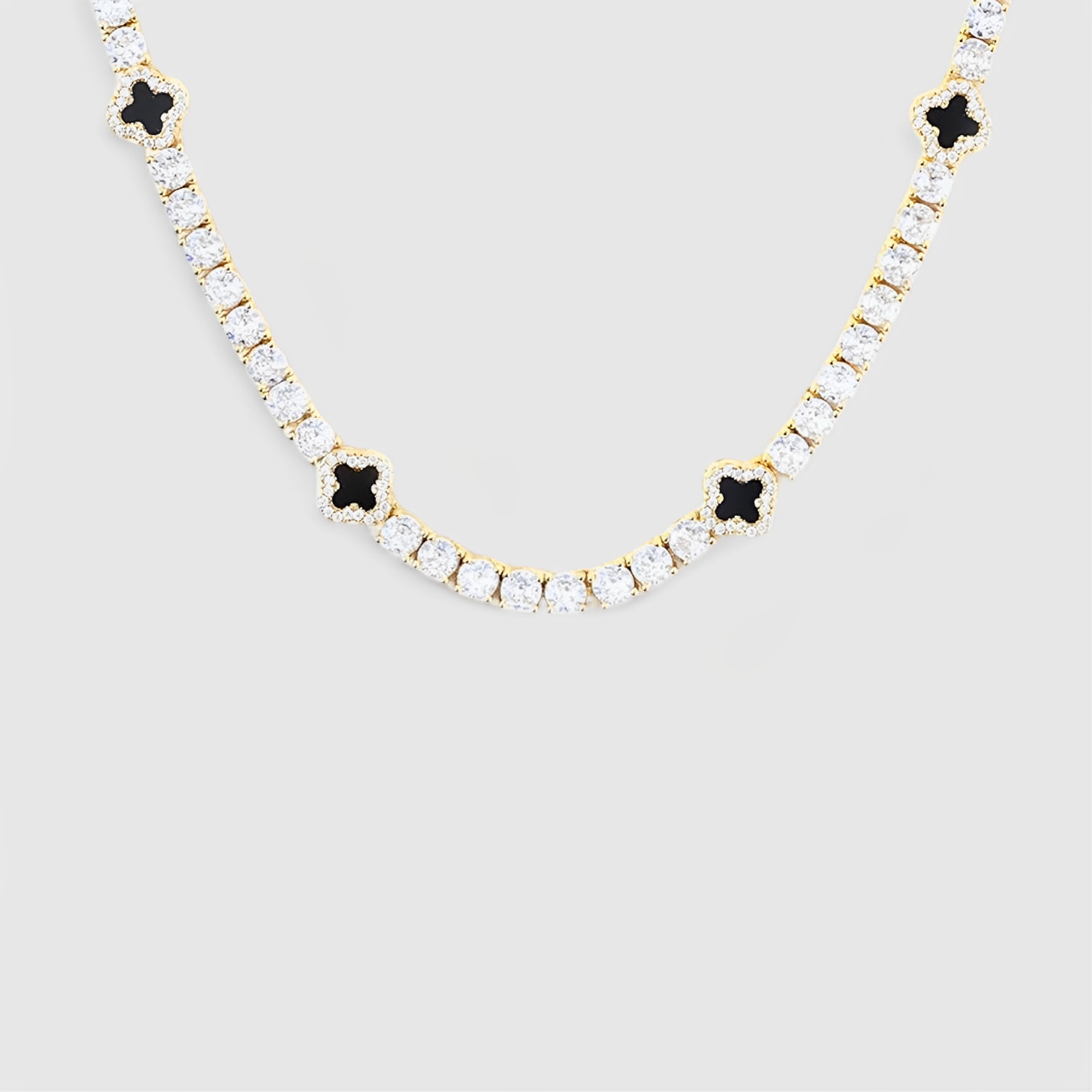 Iced Clover Chain 4mm - Gold