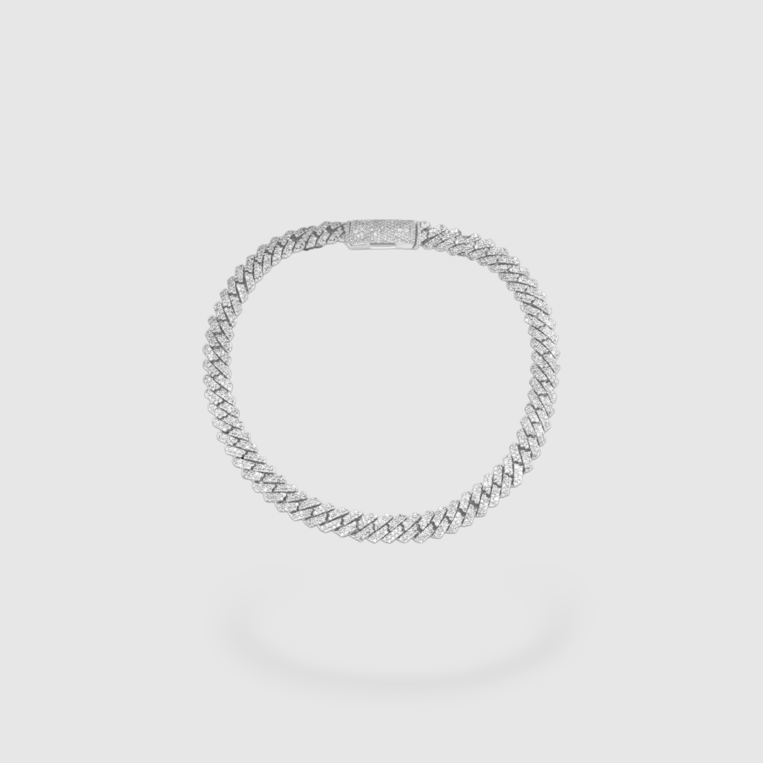 Iced Cubana Bracelet 6mm - Silver