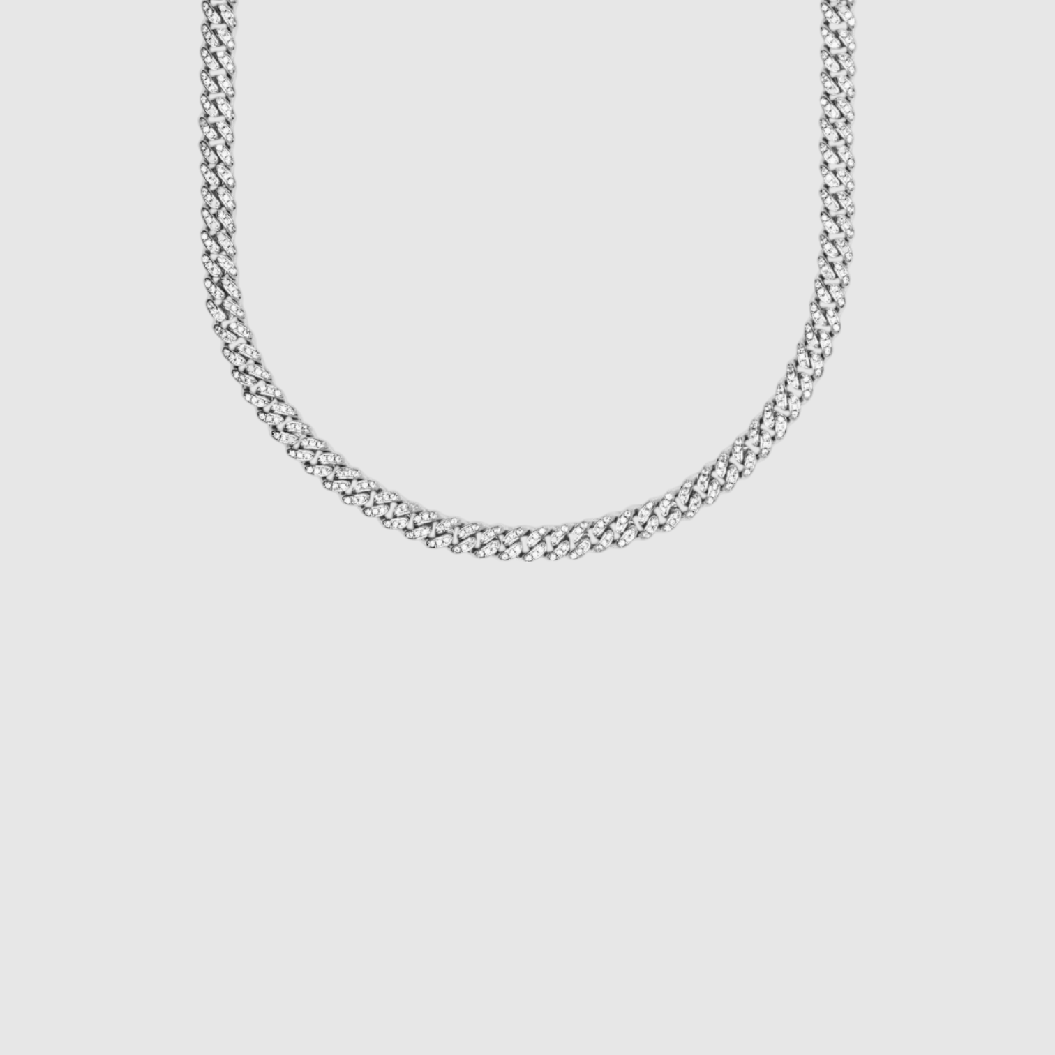 Iced Cubana Chain 6mm - Silver