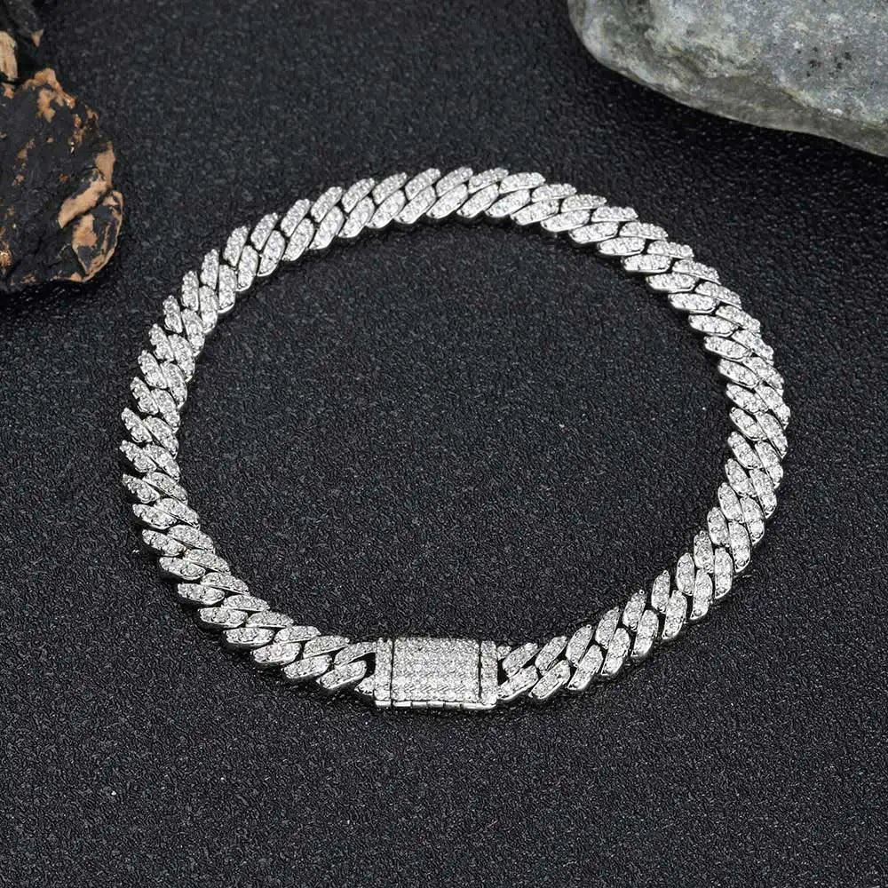 Iced Cubana Bracelet 6mm - Silver