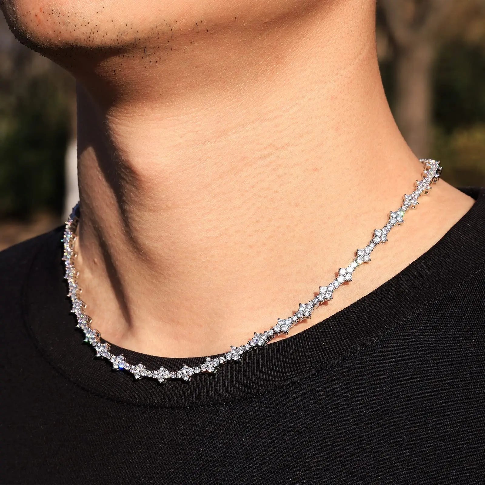 Iced Honeycomb Chain - Silver