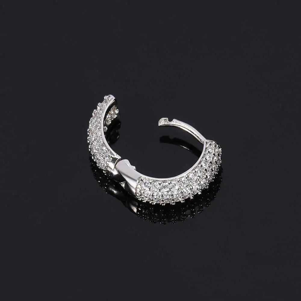 Full Iced Earring - Silver