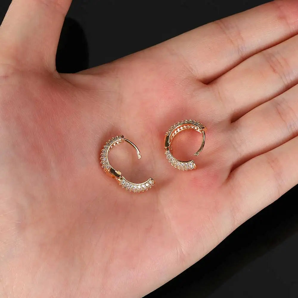 Full Iced Earring - Gold