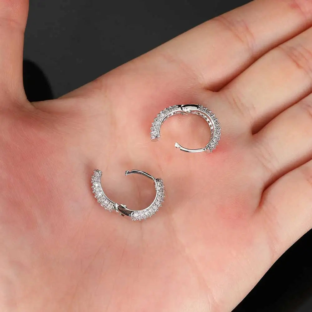 Full Iced Earring - Silver