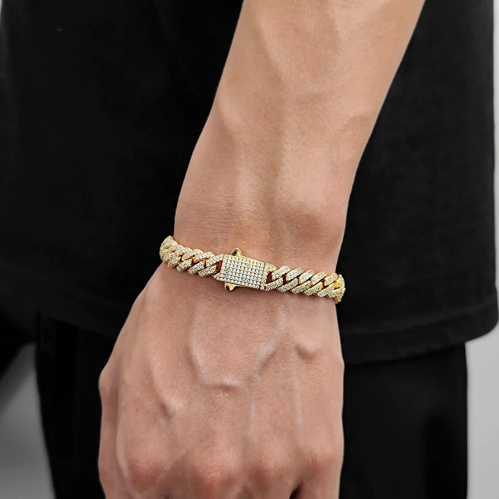 Iced Cuban Bracelet 8mm - Gold