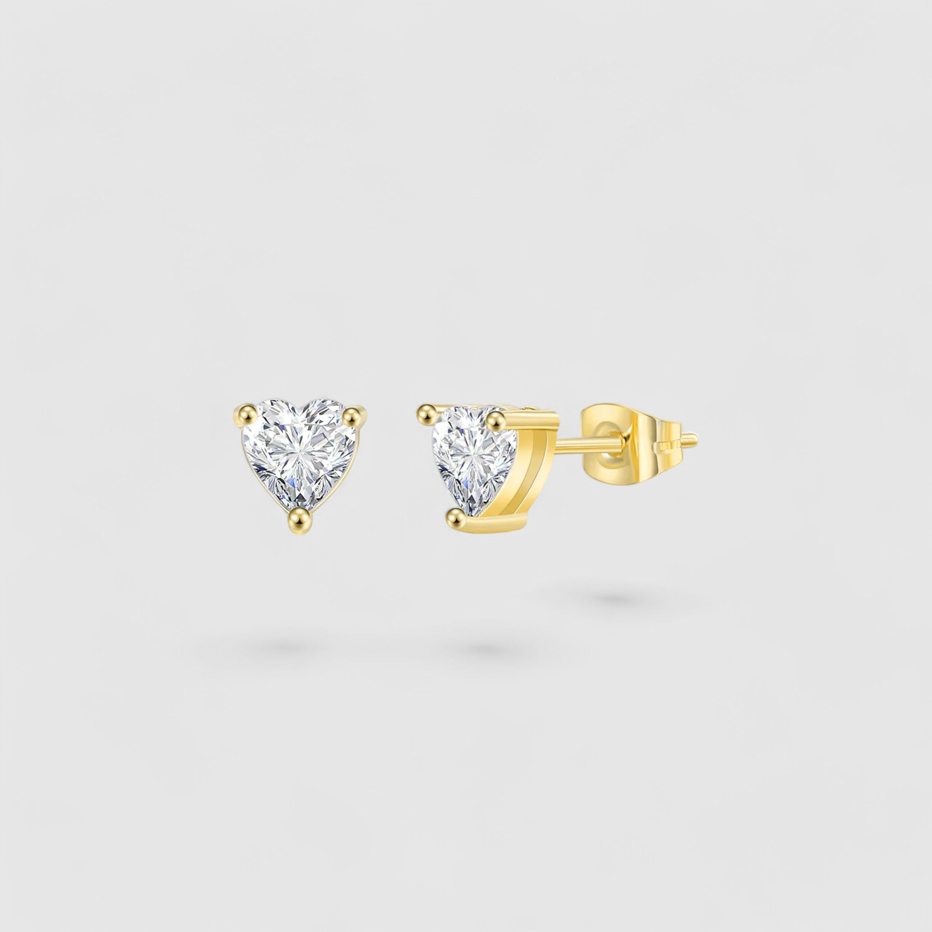 Heart Stud 3 pin - Gold