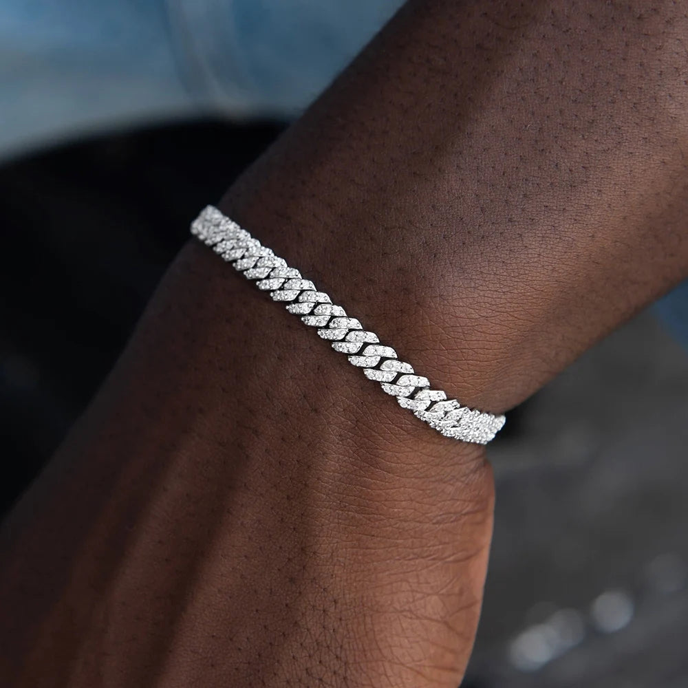 Iced Cubana Bracelet 6mm - Silver