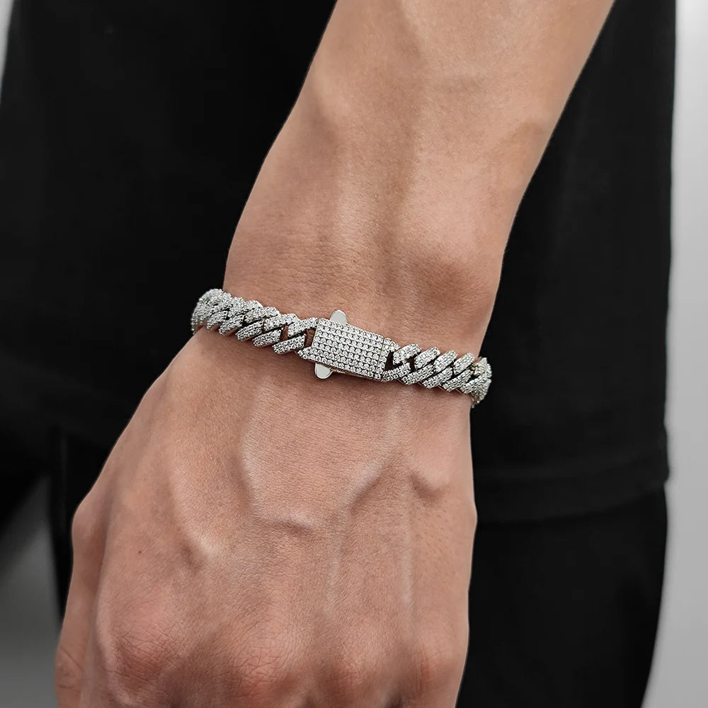 Iced Cuban Bracelet 8mm - Silver