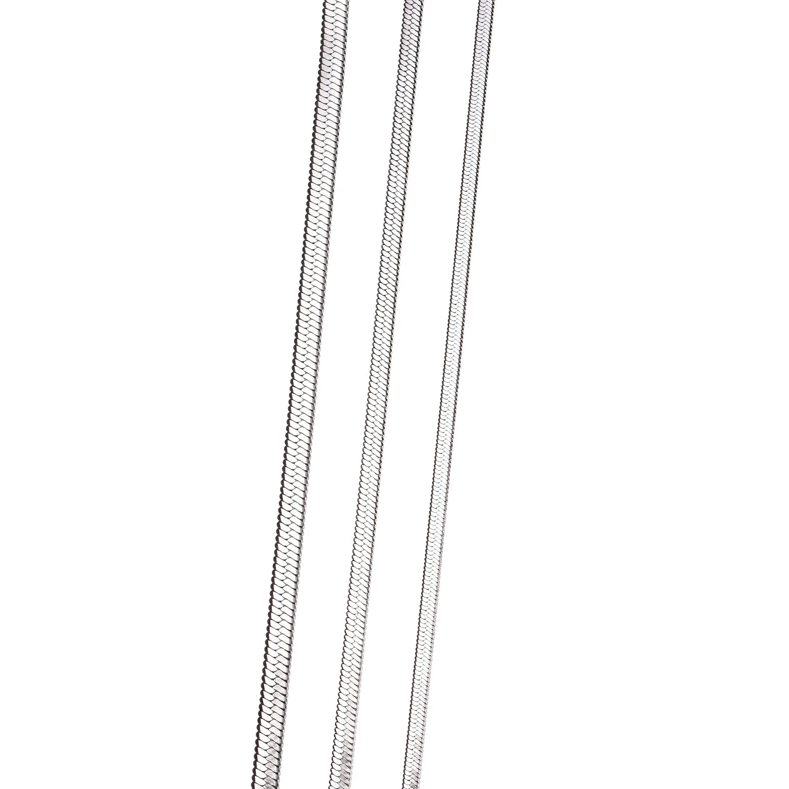 Flat Snake Ketting - Zilver