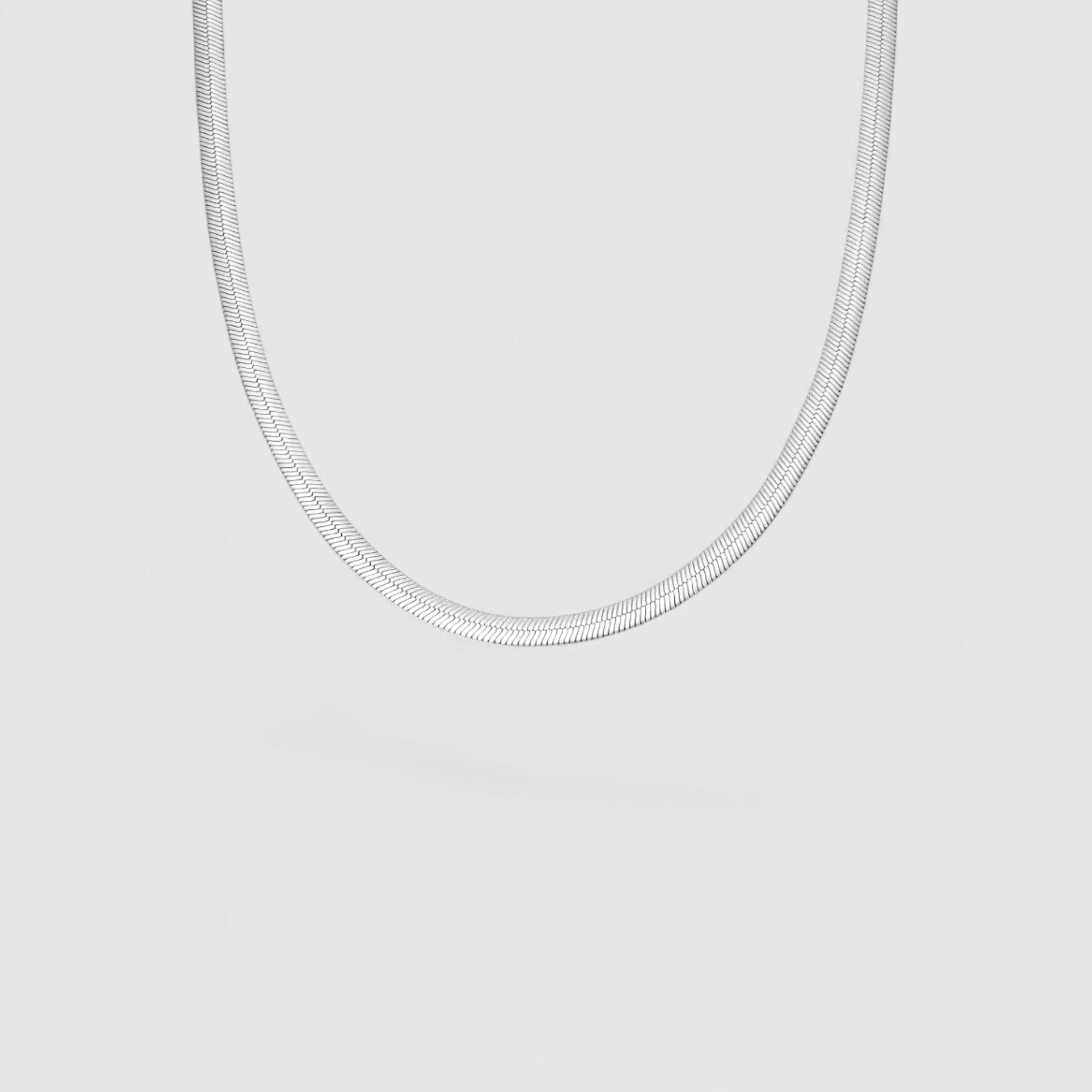 Flat Snake Ketting - Zilver