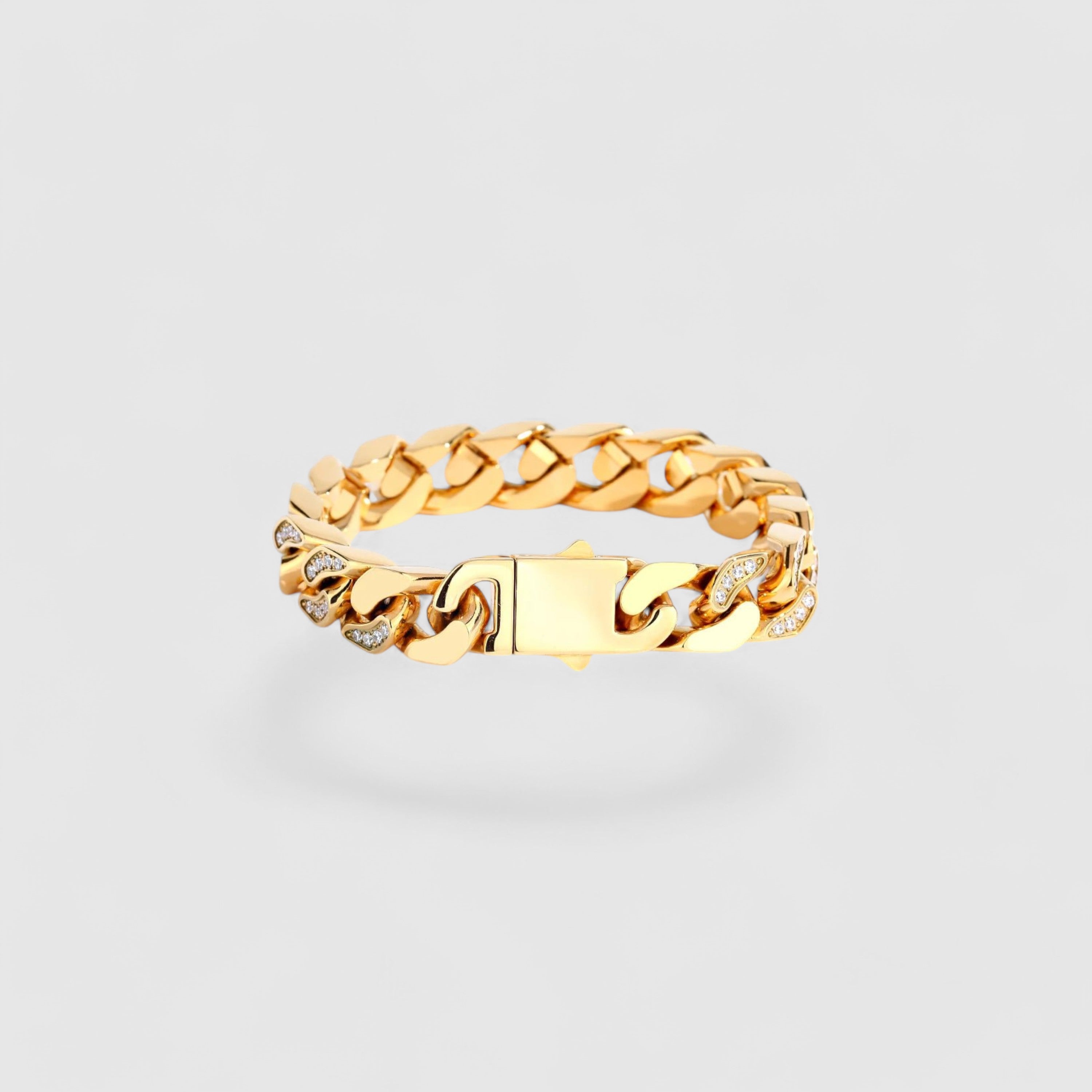 Iced Heavy Cuban Bracelet 12mm - Gold