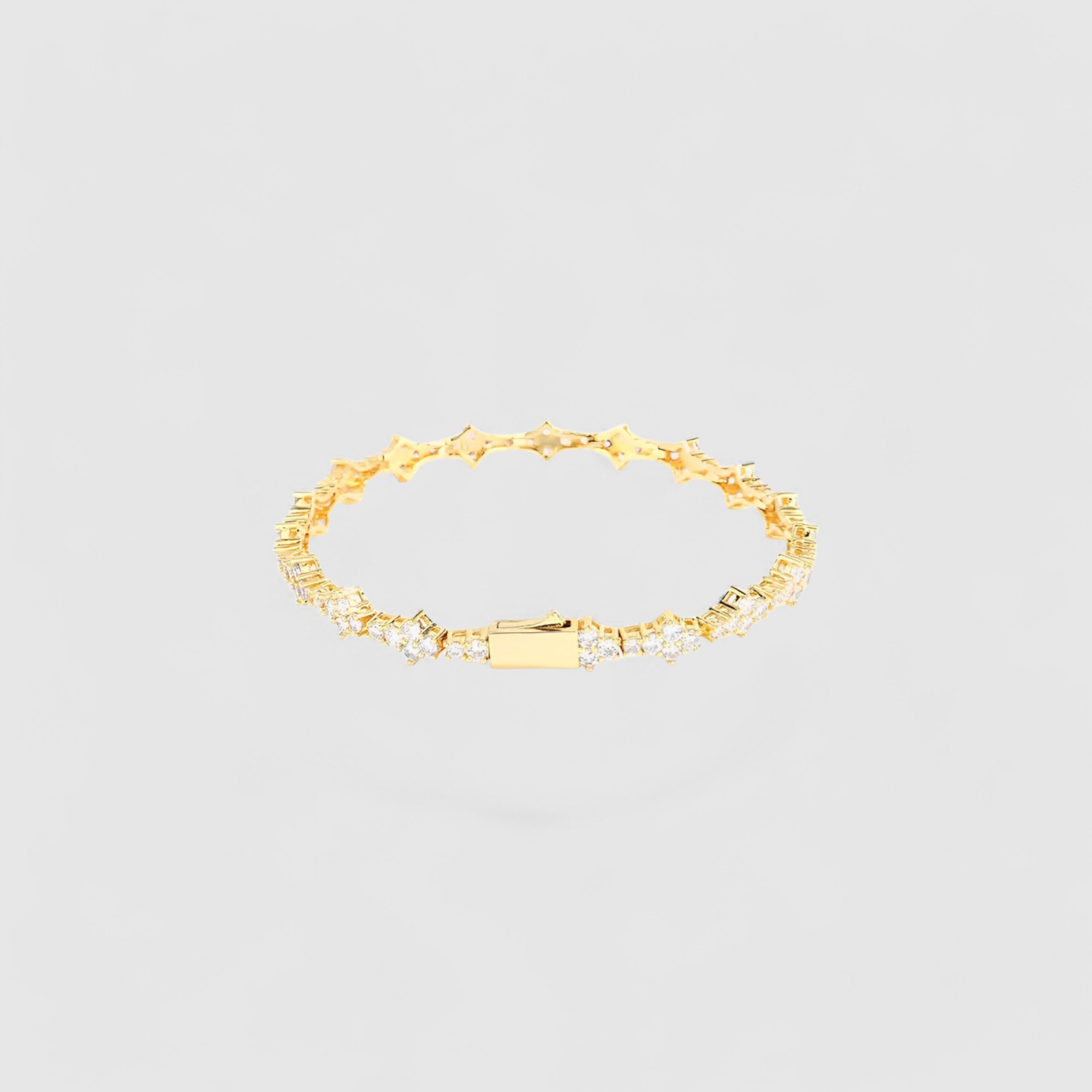 Iced Honeycomb Bracelet - Gold