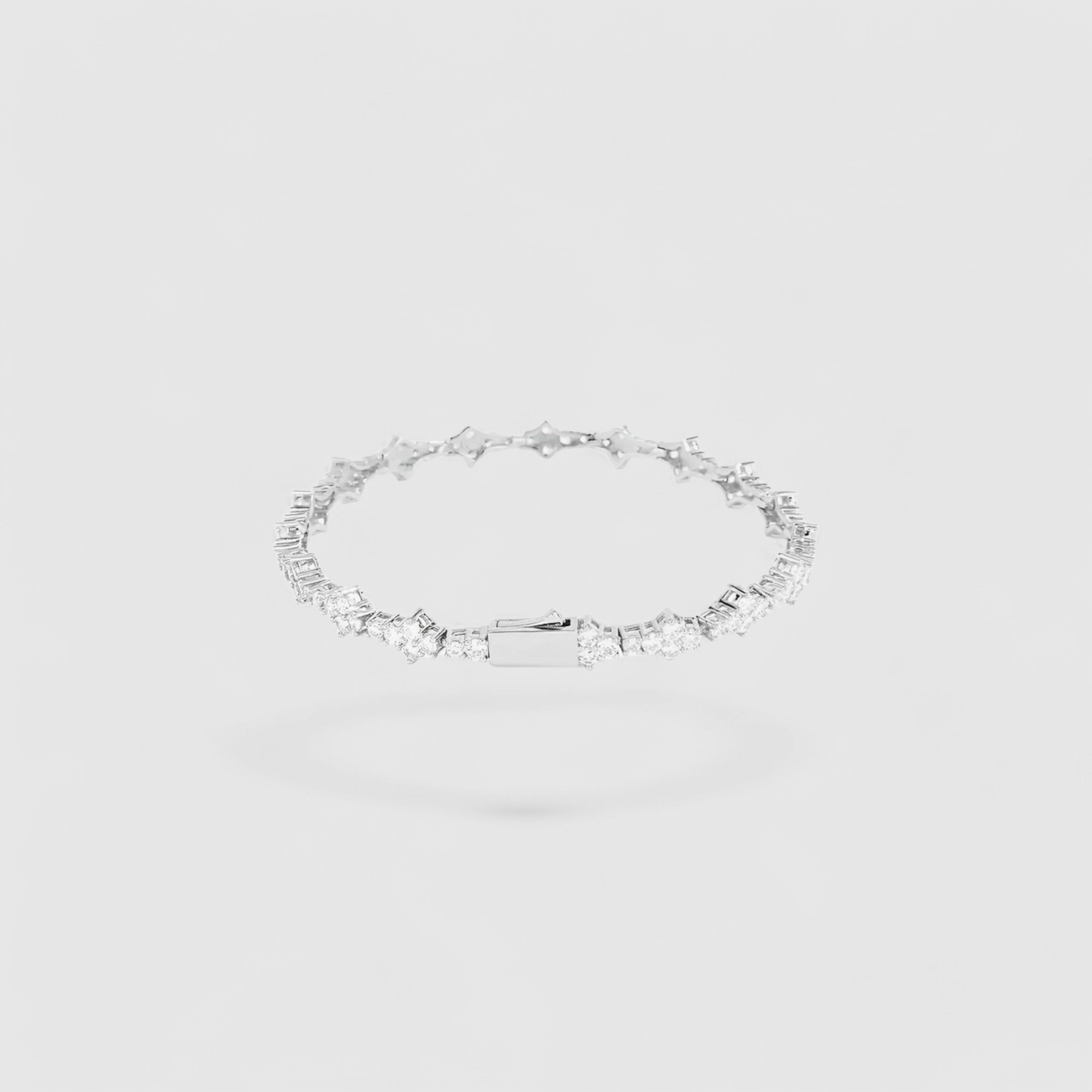 Iced Honeycomb Bracelet - Silver