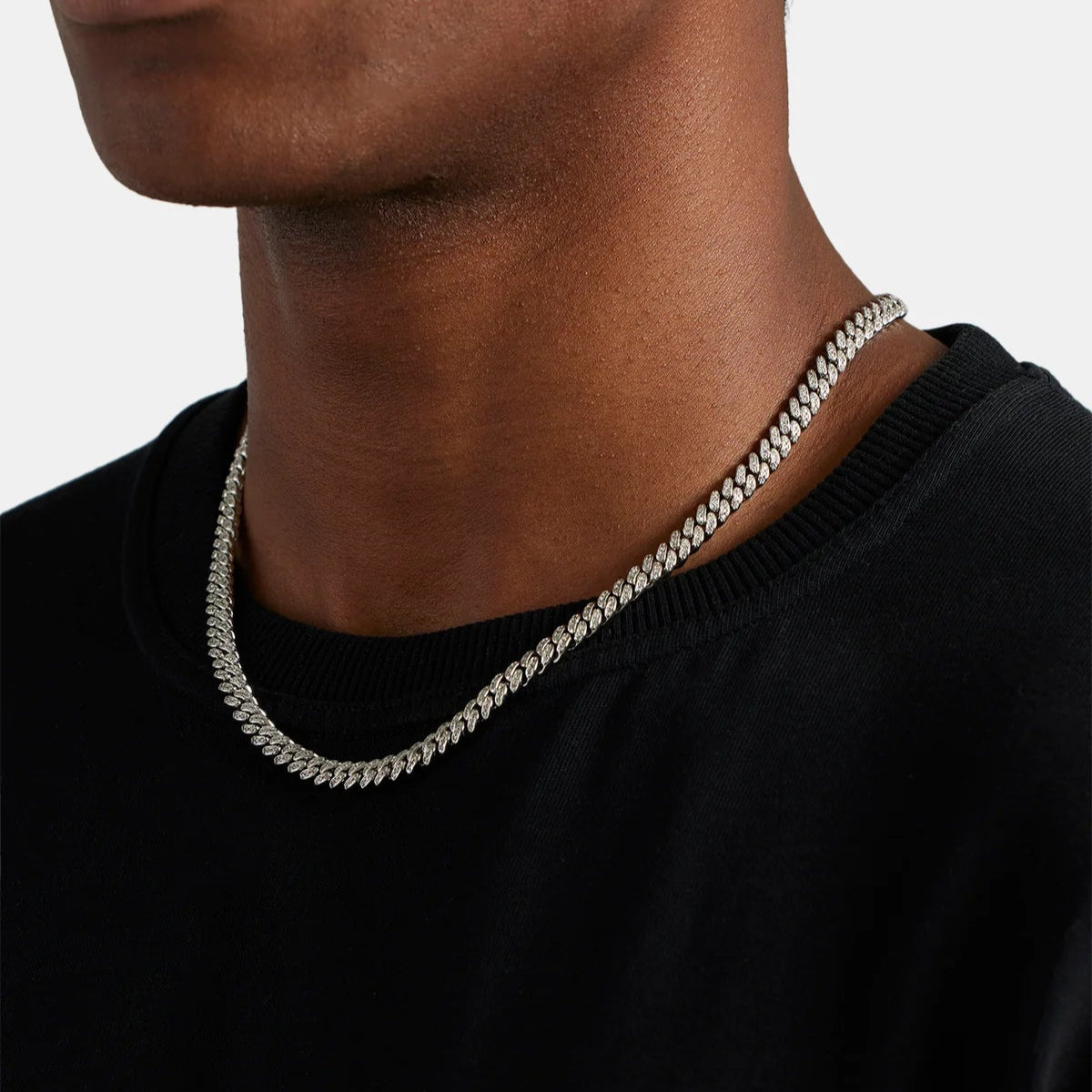 Iced Cubana Chain 6mm - Silver