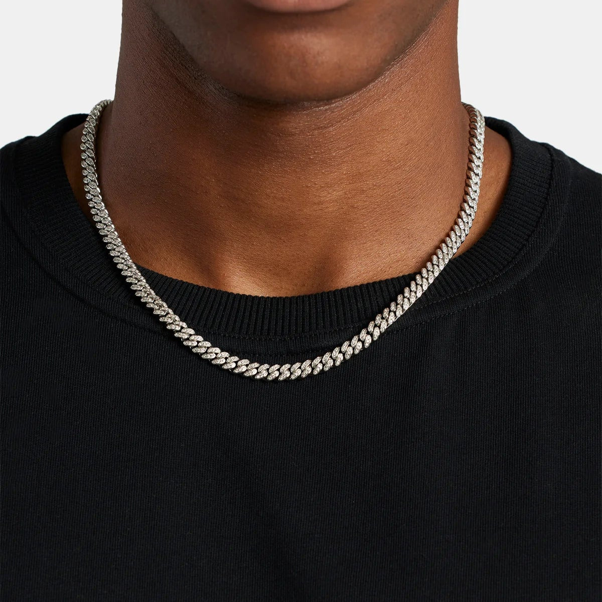 Iced Cubana Chain 6mm - Silver
