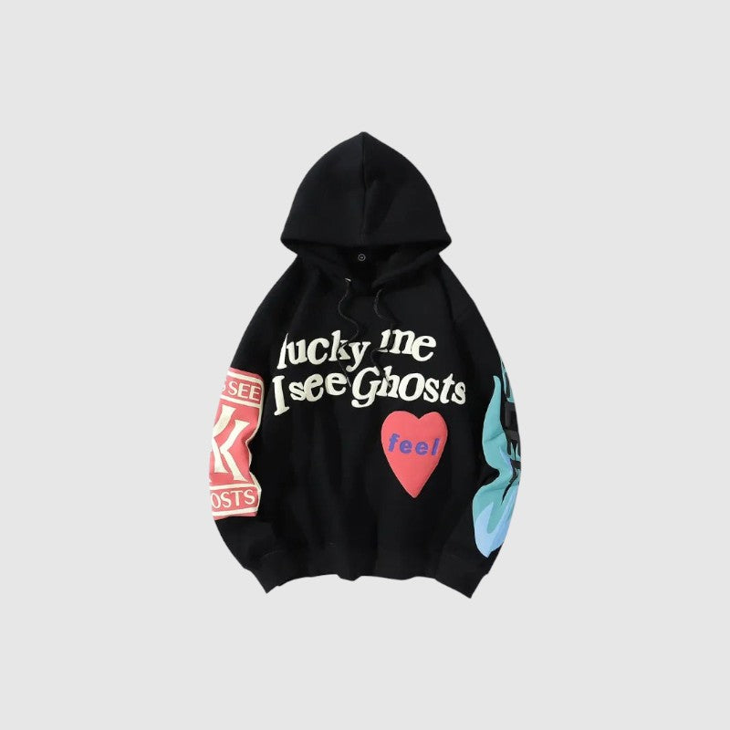 Lucky Me I See Ghosts Hoodie - Black