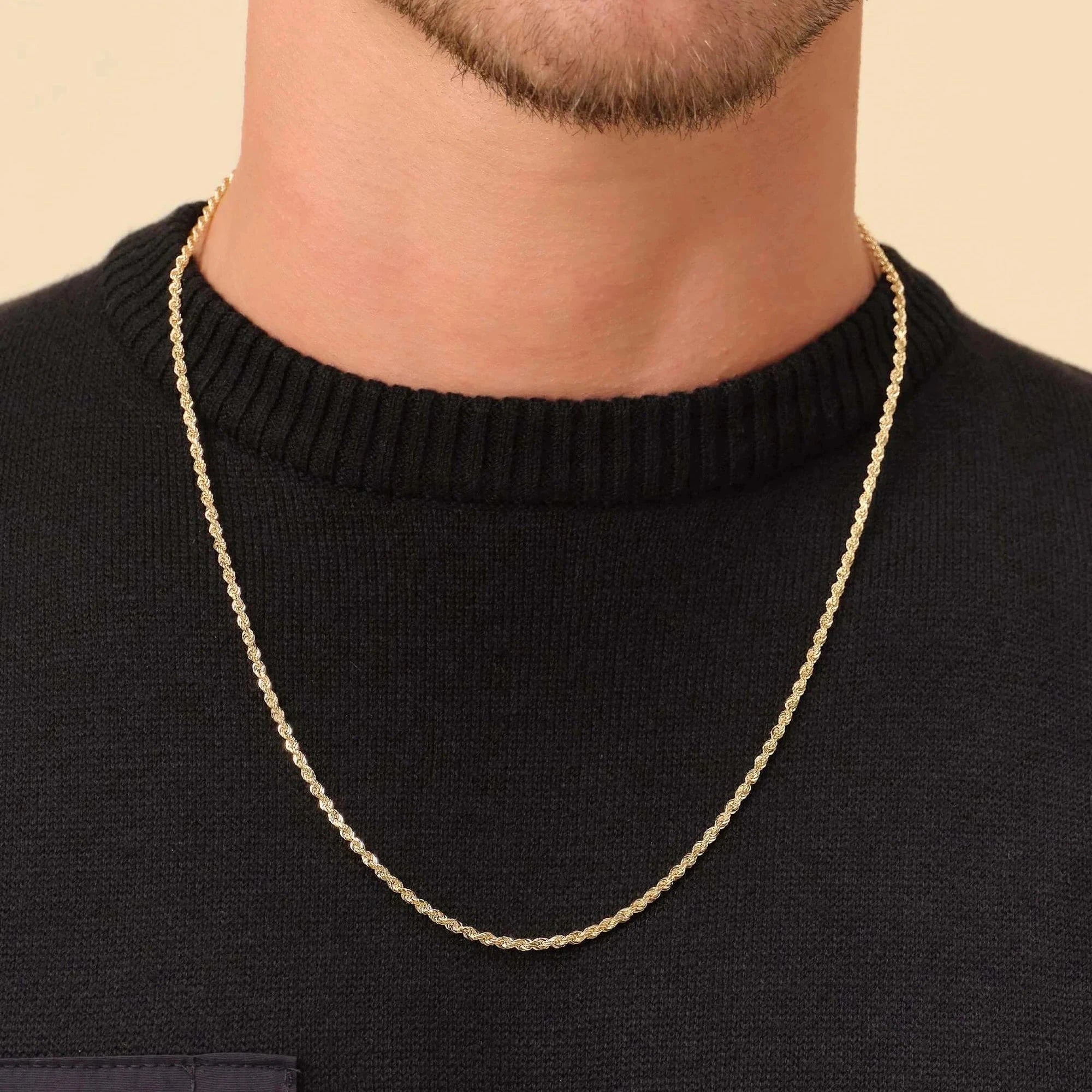 Rope Ketting 2mm - Goud