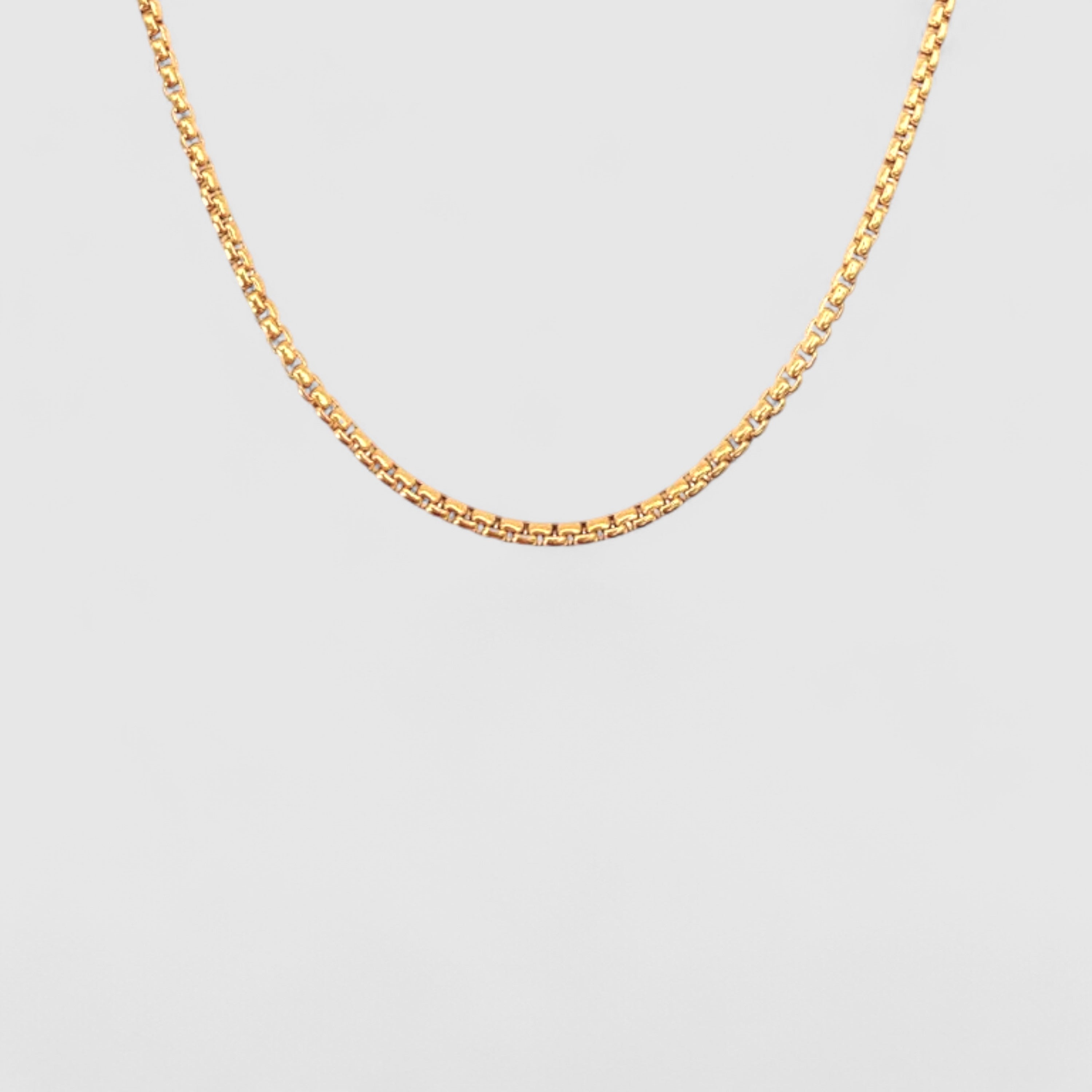 Collier Boîte Ronde - Or 3mm