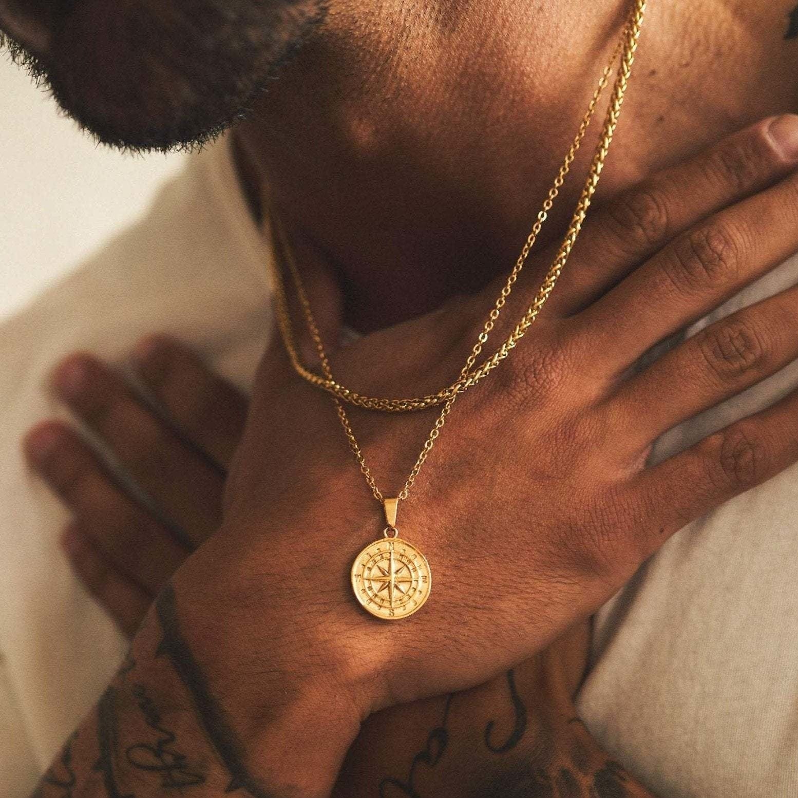 Compass Pendant + Necklace - Gold & Silver - Bltprf