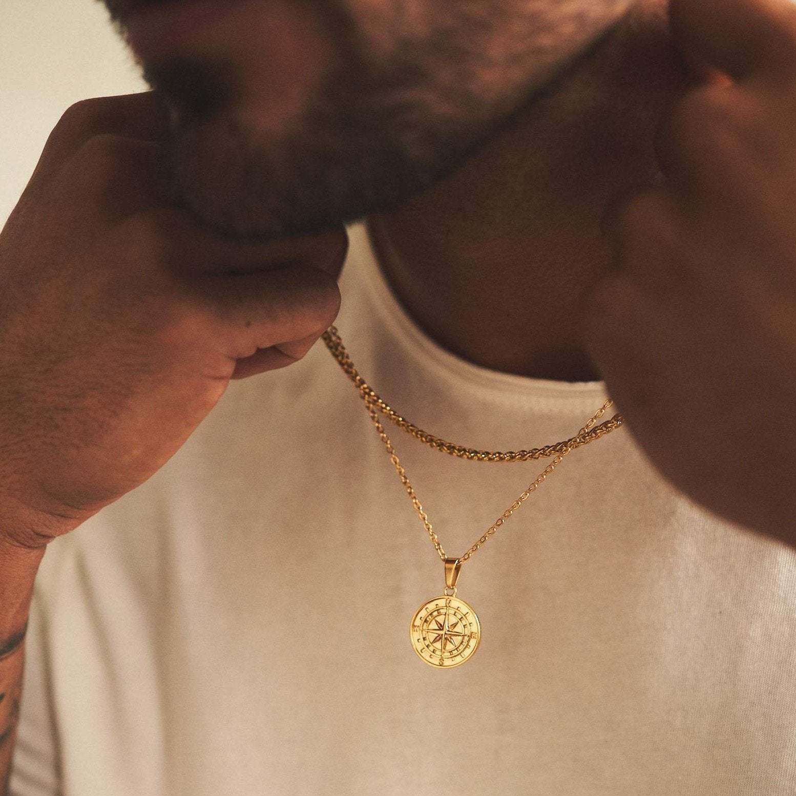 Compass Pendant + Necklace - Gold & Silver - Bltprf