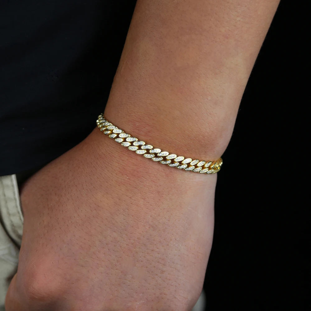 Iced Cuban Bracelet 6.5mm - Gold