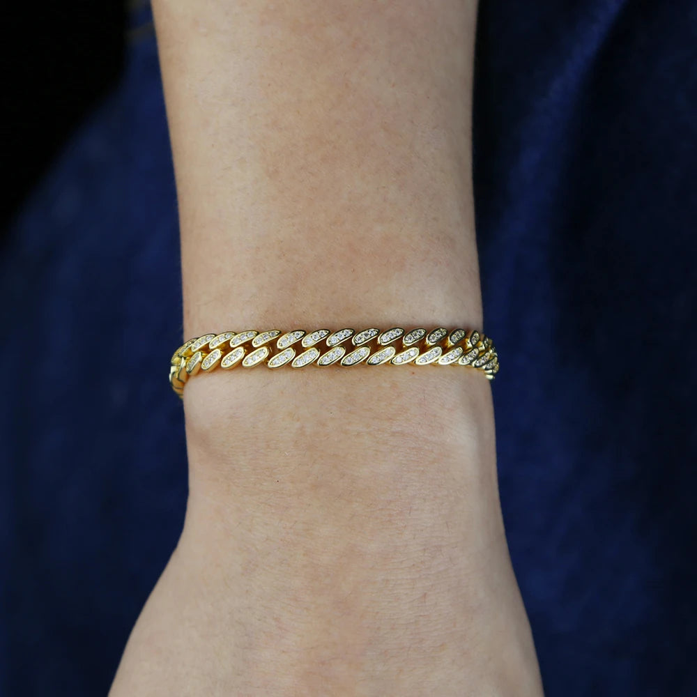 Iced Cuban Bracelet 6.5mm - Gold