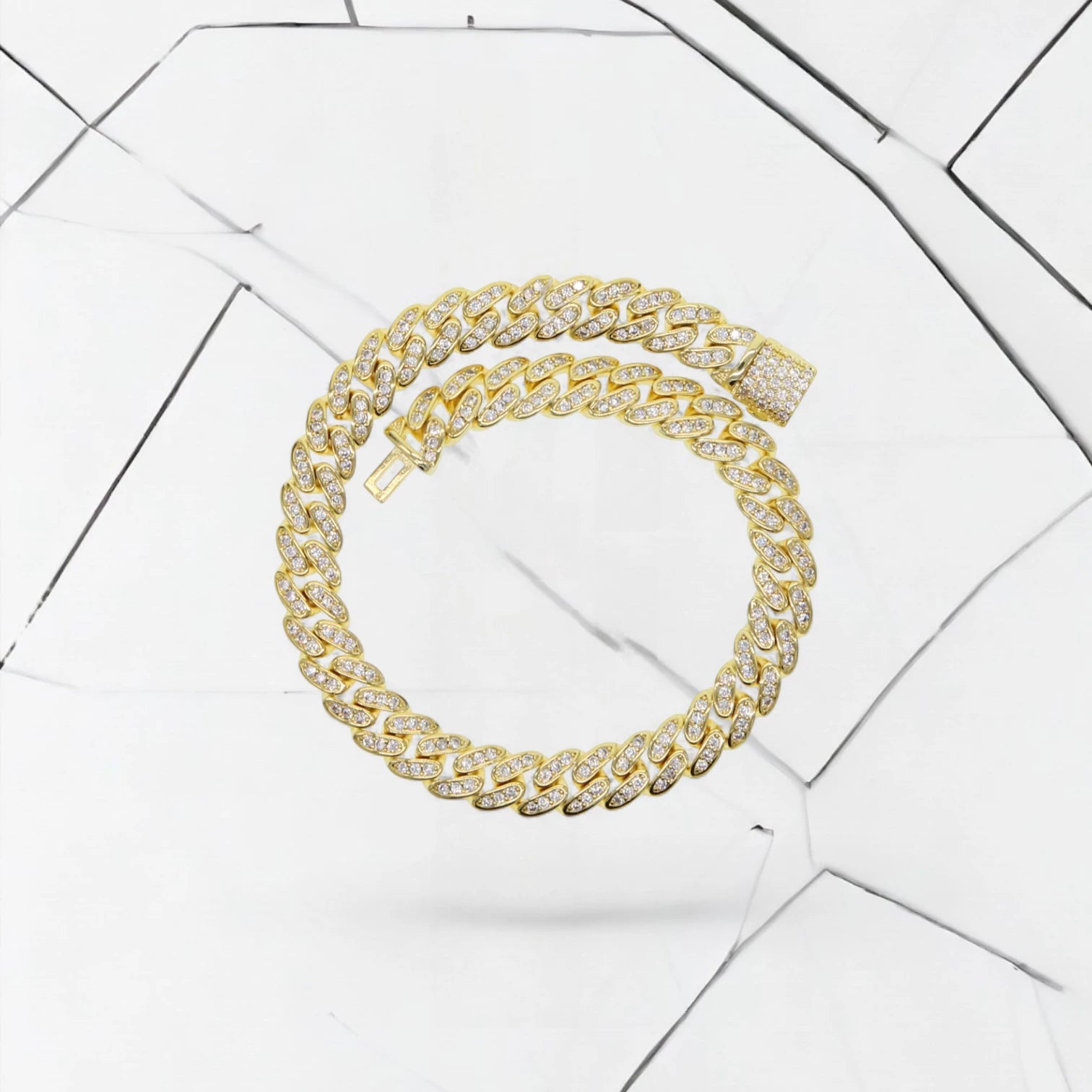 Iced Cuban Bracelet 6.5mm - Gold