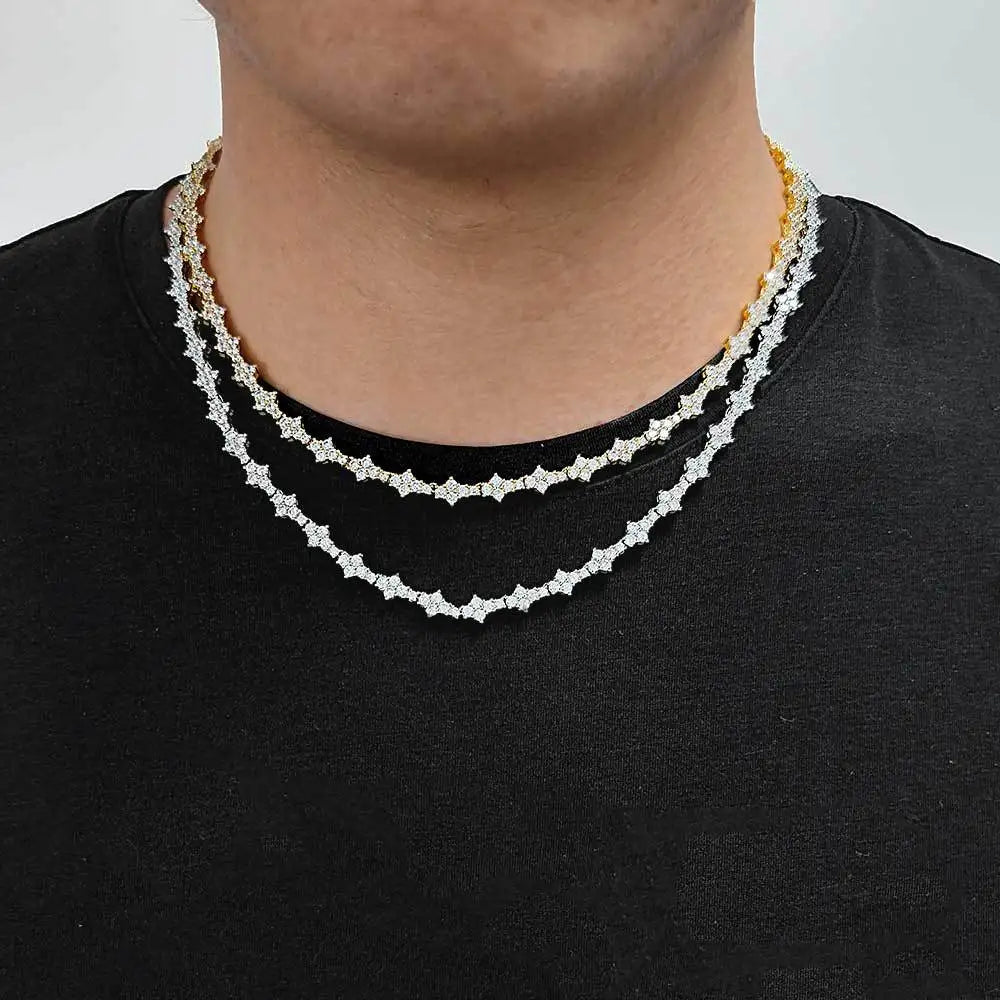 Iced Honeycomb Chain - Silver