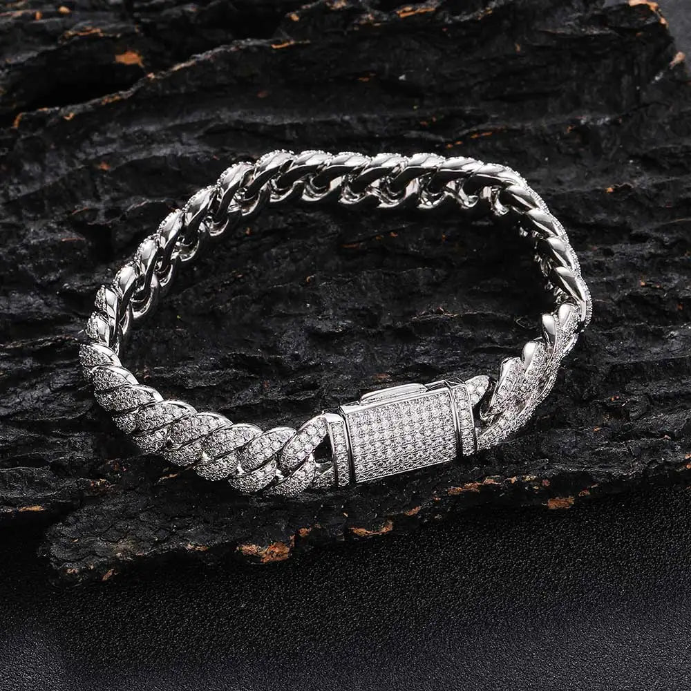 Iced Cuban Bracelet 10mm - Silver