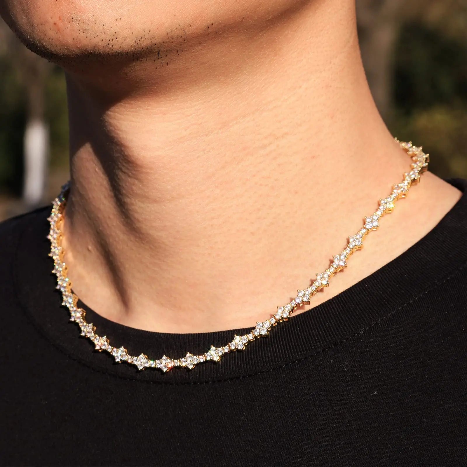 Iced Honeycomb Chain - Silver