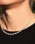 Iced Honeycomb Chain - Silver