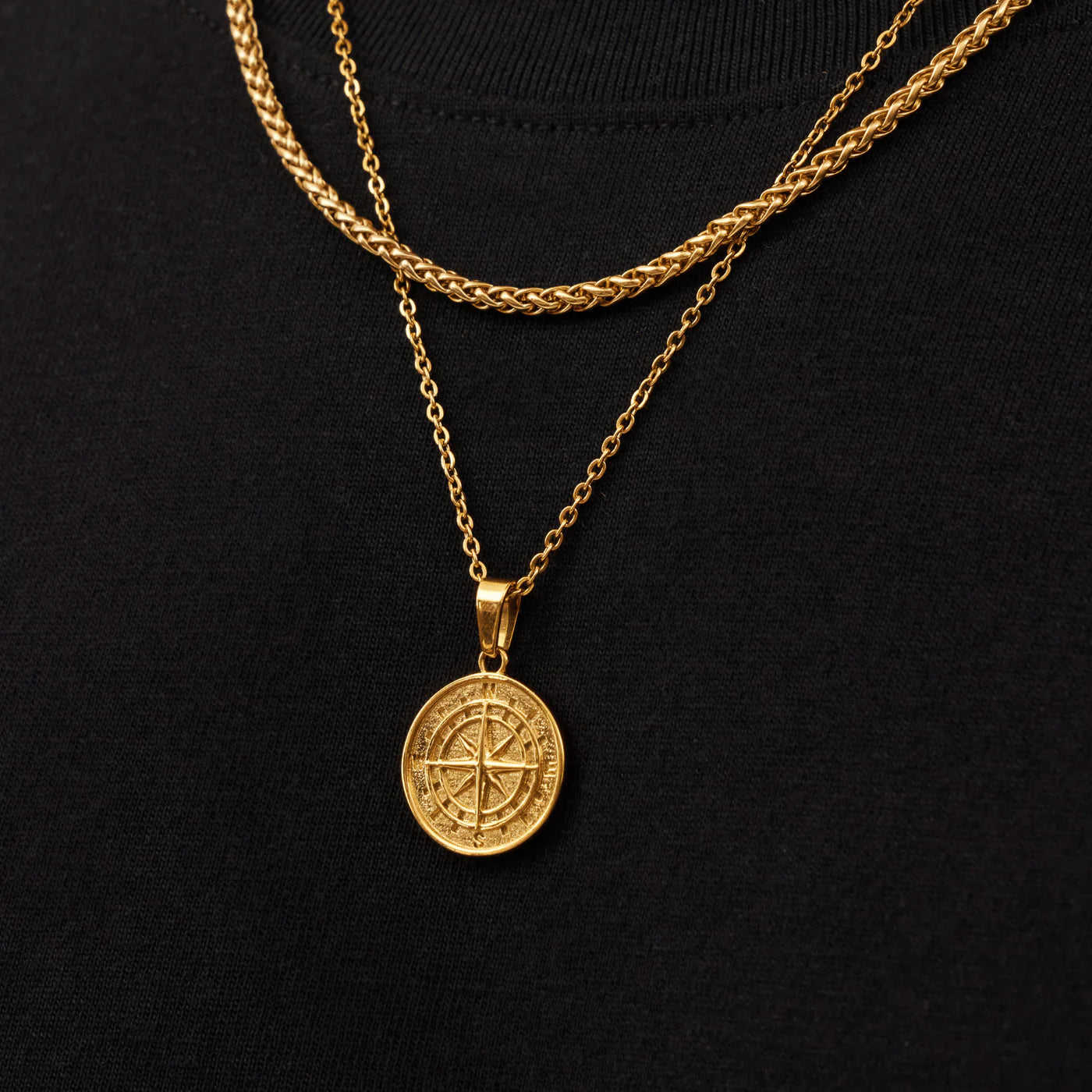 Compass Pendant + Necklace - Gold &amp; Silver