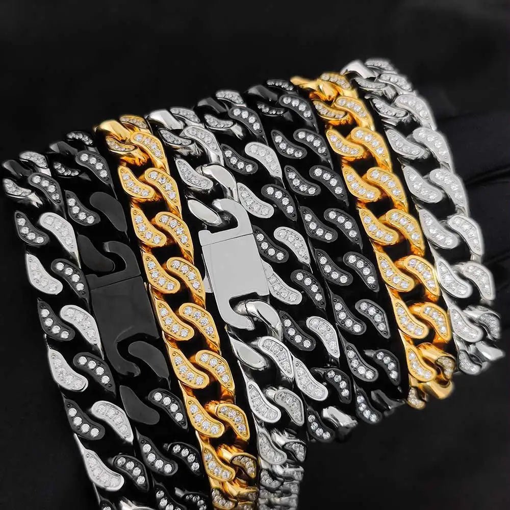 Iced Heavy Cuban Bracelet - Black - Bltprf