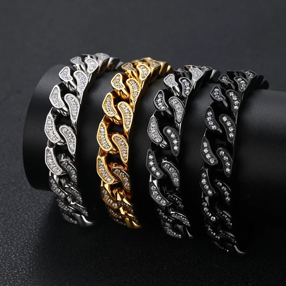 Iced Heavy Cuban Bracelet - Black - Bltprf