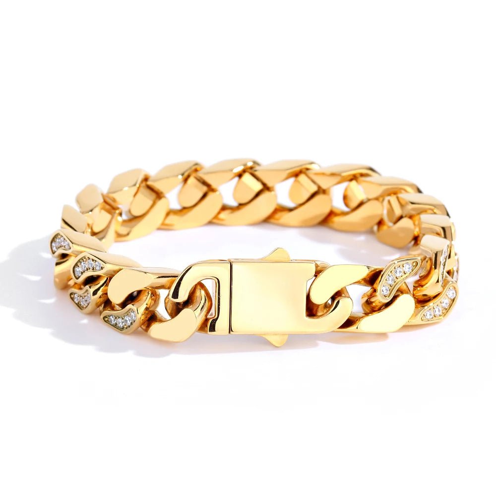 Iced Heavy Cuban Bracelet - Gold - Bltprf