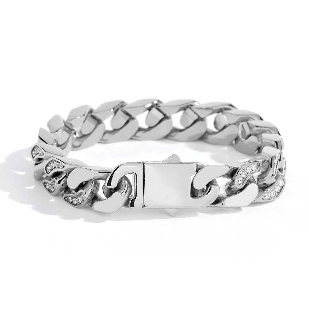 Iced Heavy Cuban Bracelet - Silver - Bltprf