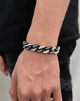 Iced Heavy Cuban Bracelet - Silver + Black - Bltprf