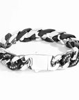 Iced Heavy Cuban Bracelet - Silver + Black - Bltprf