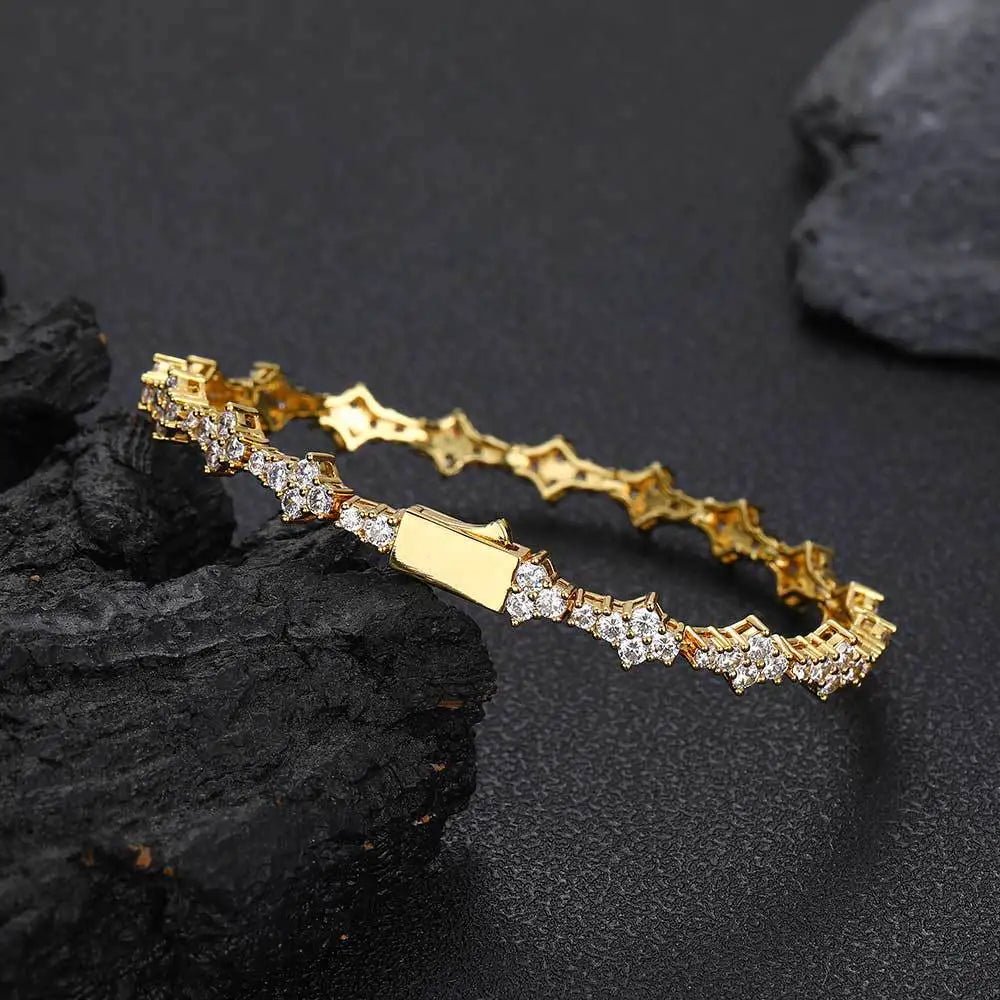 Iced Honeycomb Bracelet - 18k Gold - Bltprf