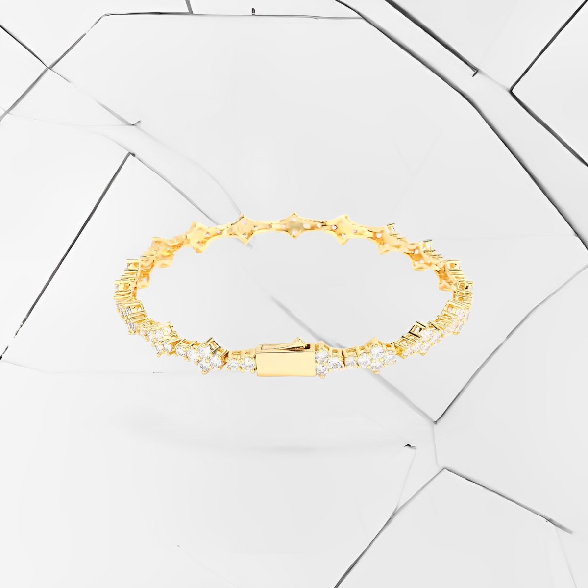 Iced Honeycomb Bracelet - 18k Gold - Bltprf