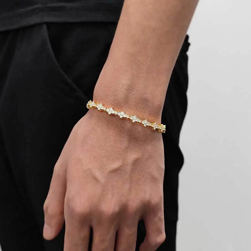 Iced Honeycomb Bracelet - 18k Gold - Bltprf