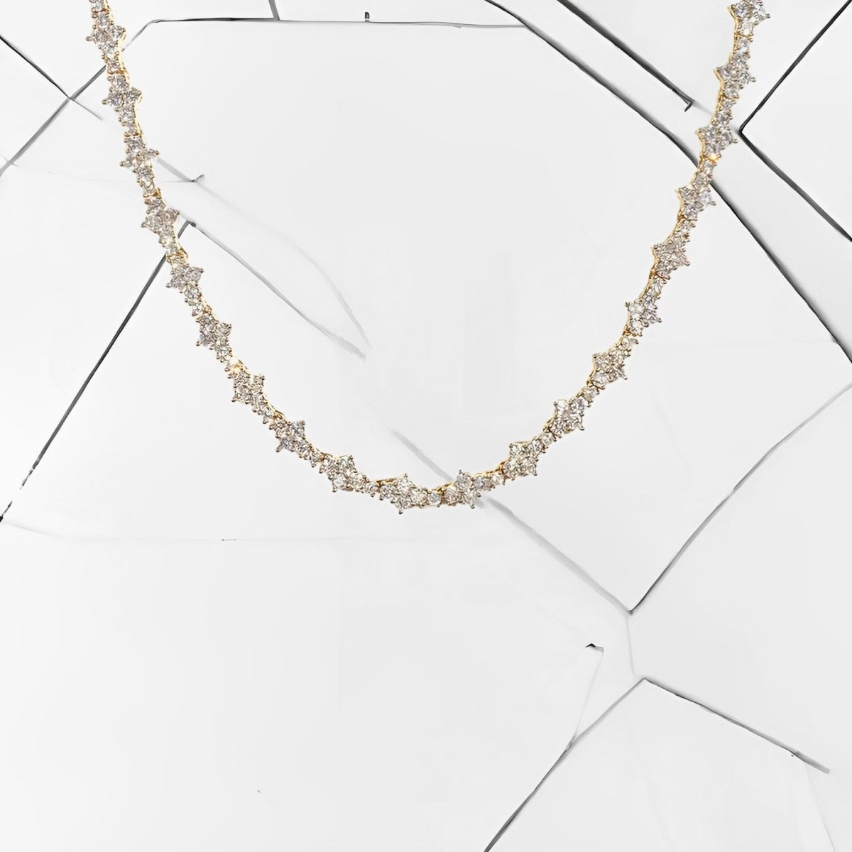 Iced Honeycomb Chain - 18k Gold - Bltprf