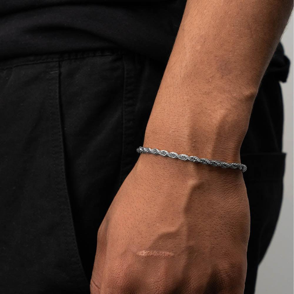 Rope Bracelet 4mm - Silver