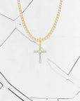 Tennis Chain + Iced Cross - 18k Gold - Bltprf