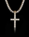 Tennis Chain + Iced Cross - 18k Gold - Bltprf